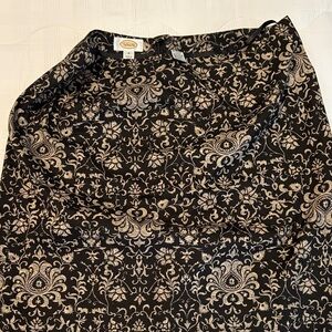Talbots Black and Cream Patterned Skirt
